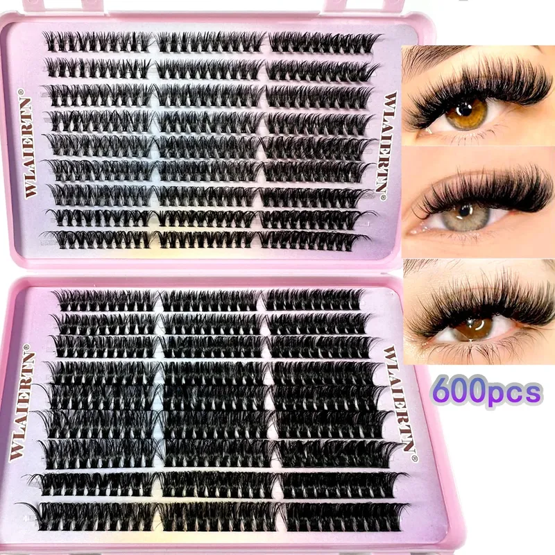Faux Nerz Wimpern 540Cluster C Gekräuselt 9-16mm Gemischte Natürliche Wimpernverlängerung 3D Russische Streifen Persönliche Wimpern Make-Up-Tool