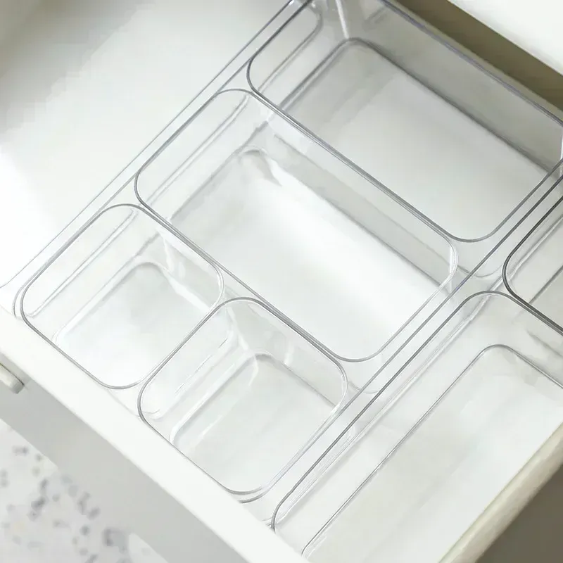 Transparente Box, Aufbewahrungsbox, Schreibtisch, Kunststoff, Aufbewahrungsbox, Behälter, Schublade, Organizer, Schmuckschatulle, Make-up-Organizer, Boxen 2042