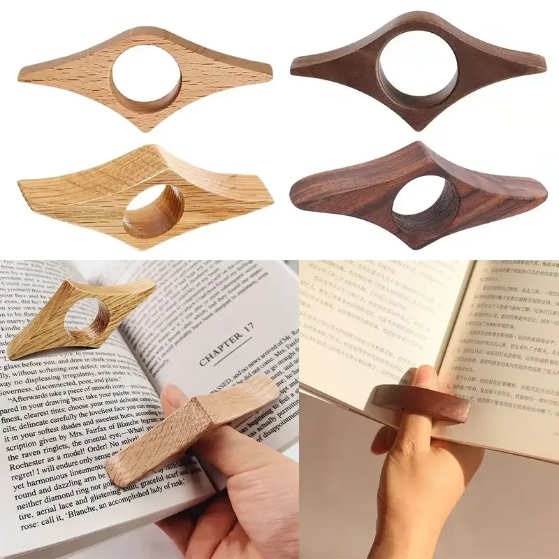 Hochwertiger Holz-Daumenlesehalter für Einhand-Lesung, Buchseitenhalter für Büro und Buchliebhaber, Schnelle DIY-Lesehilfe