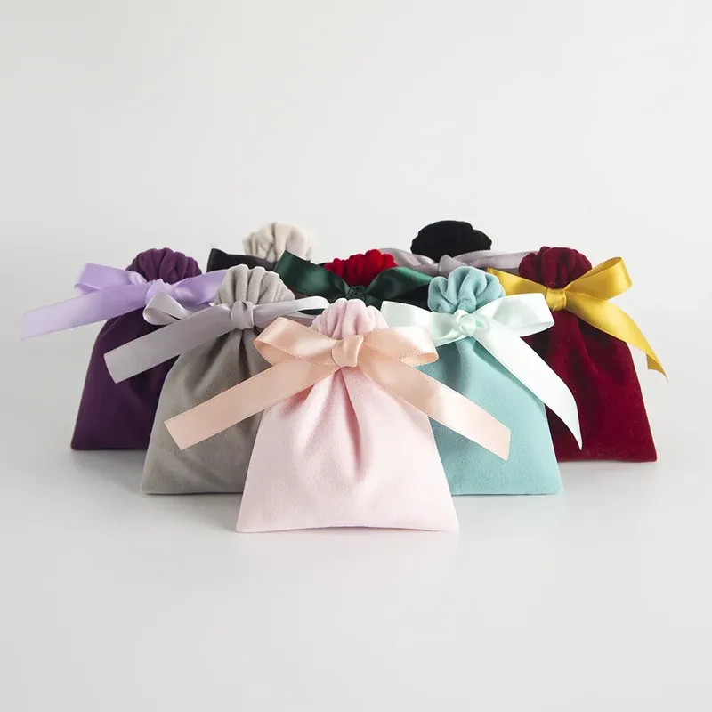 10 Stück Bulk 10 x 12 cm Schmuckverpackungsband Samtbeutel Geschenkdisplay Verpackung Aufbewahrung Hochzeit Reise Süßigkeiten Kordelzug Staubbeutel