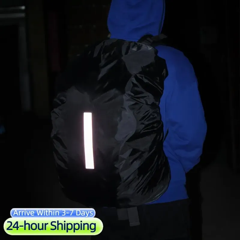 Wasserdichter Rucksack-Regenschutz, Rucksack-Abdeckung, ultraleichter Rucksack-Regenschutz, tragbar, reflektierend, für Reisen im Freien