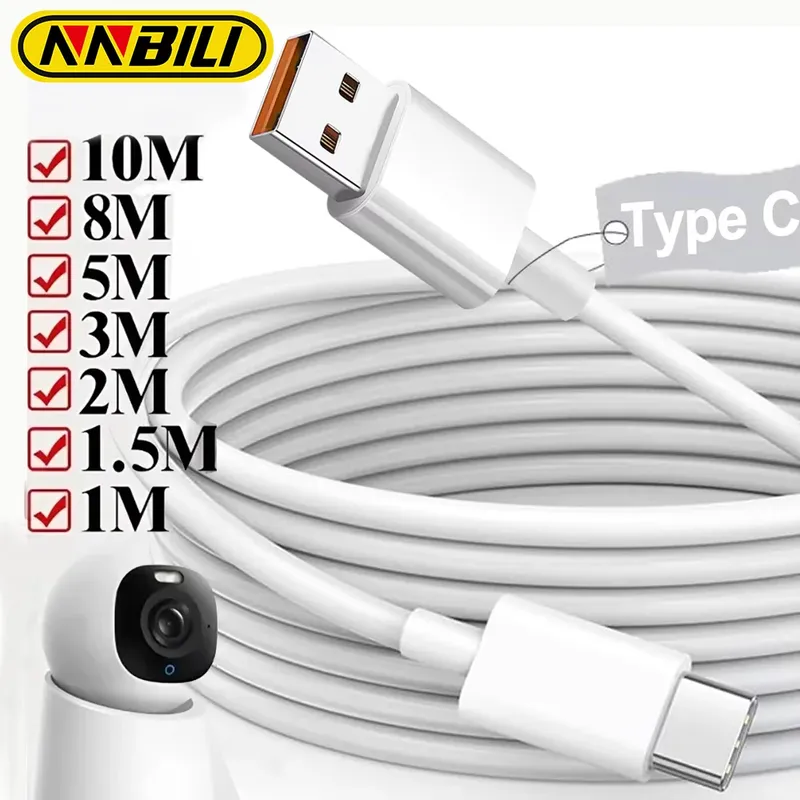 NNBILI USB Typ-C Kabel 1M 1,5M 2M 3M 5M 8M 10M 12M 14M USB-C 6A Schnellladekabel Universalkabel für Samsung Kamera PS5 VR