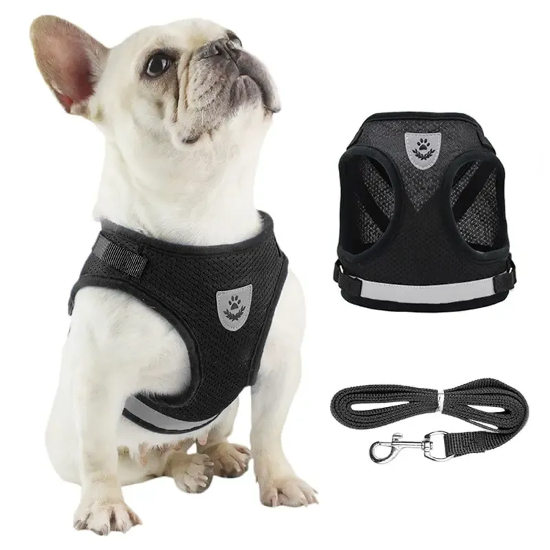 Haustierleine, Unterhemd, Geschirre, Netzstoff, atmungsaktiv, verstellbar, einfache Kontrolle, reflektierendes Unterhemd, Hundegeschirr, Halsband
