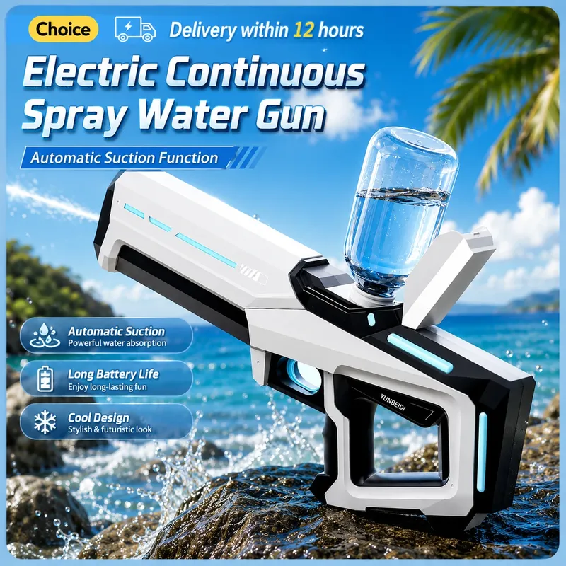 Elektrische Wasserpistole für Kinder und Erwachsene, automatischer Wasserspritzer, Sommer-Outdoor-Spielzeug, Strand-, Pool- und Gartenspiel.