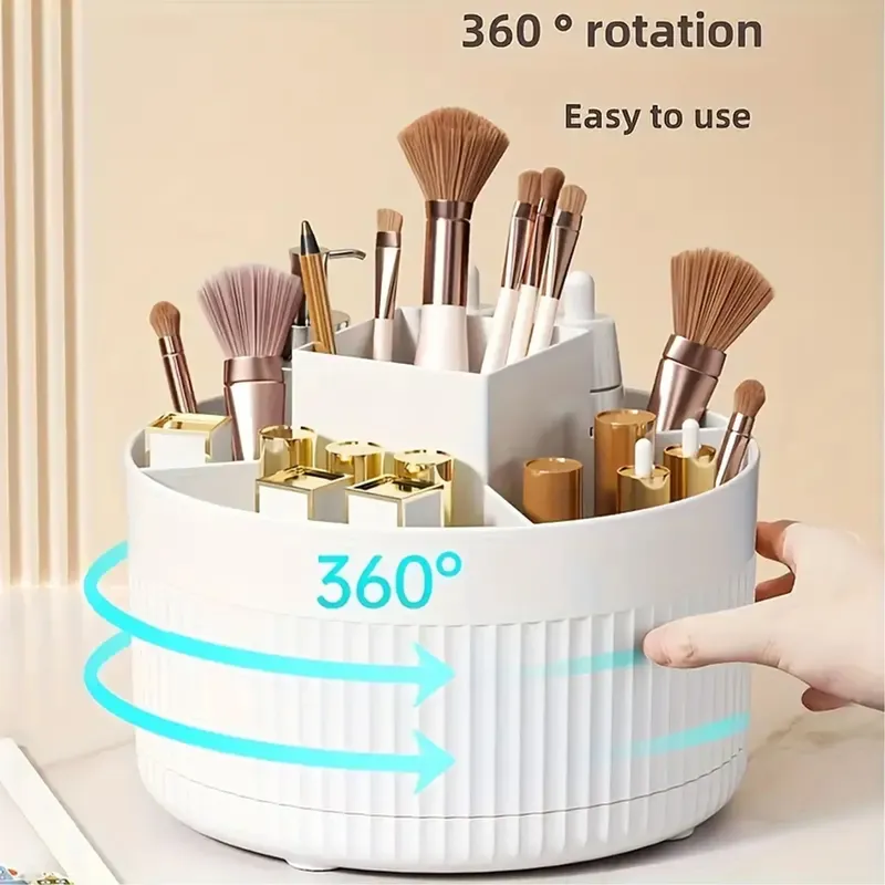 Kosmetik-Aufbewahrungsbox, 5 Gitter, gestreifte Trennwand, Schreibtisch, Schreibwaren, Make-up-Pinsel, Augenbrauen