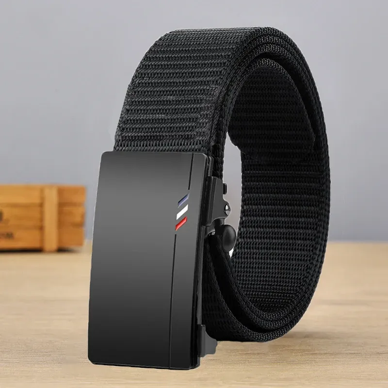 Casual männer Nylon Gürtel Gewebt Leinwand Atmungsaktive Automatische Schnalle Gürtel Für Männer Outdoor Sport Strap Mode Jeans Gürtel