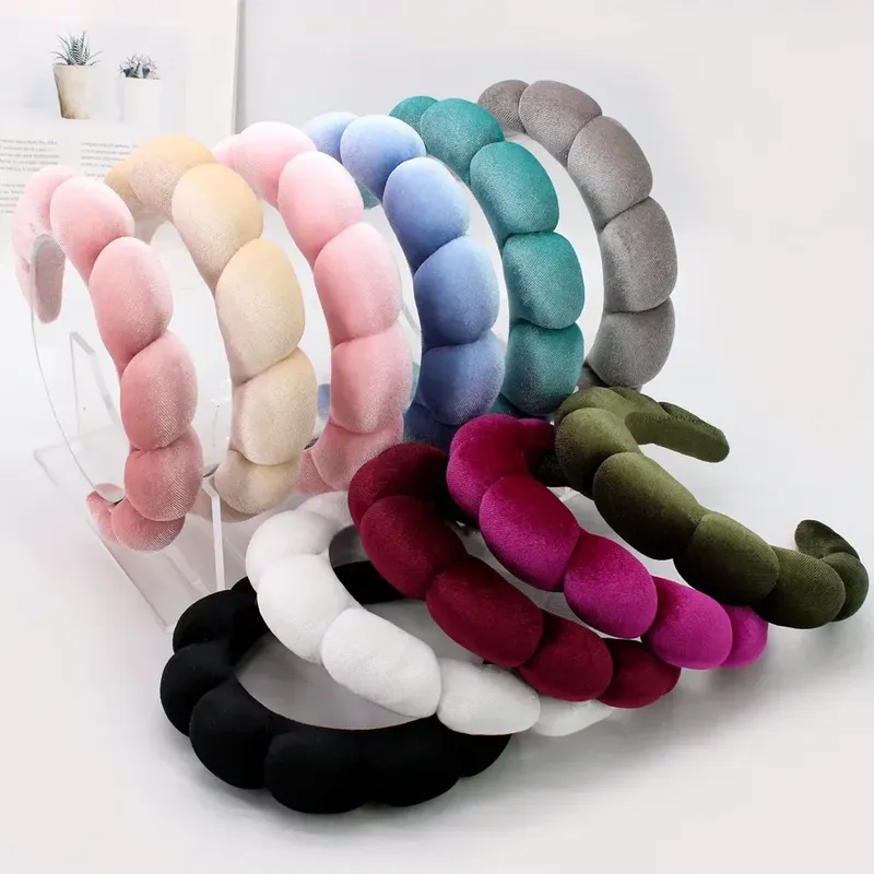 Schwamm-Spa-Stirnband, Samt, waschendes Gesicht, breites, gepolstertes Stirnband, Hautpflege, Make-up-Entfernung, Dusche für Frauen und Mädchen, Haar-Accessoires - 23.21 EUR