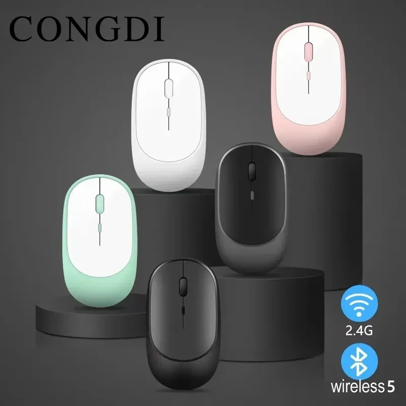 Drahtlose Maus Blueteeth 2,4G USB Aufladbare Mäuse Drahtlose Computer Stille Mäuse Ergonomische Gaming Maus Für Laptop iPad Telefon