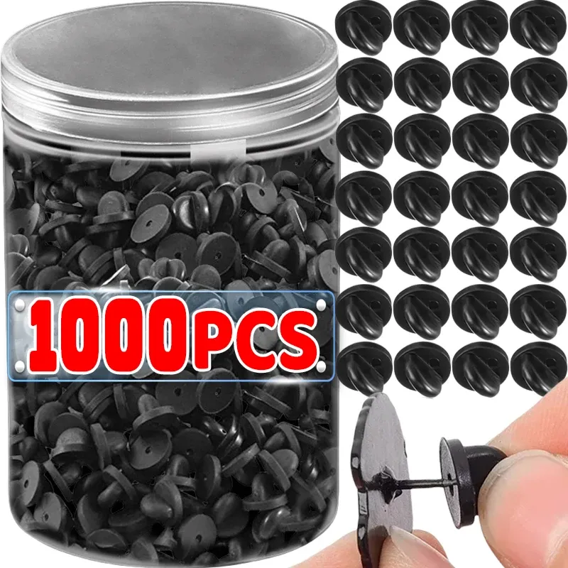 1000/50 Stück PVC-Gummi-Pin-Rückseite, Schmetterling, Kupplung, Krawattenhalter, Revershalter, Verschluss, Pin-Kappenhalter für den Ersatz von Uniform-Abzeichen