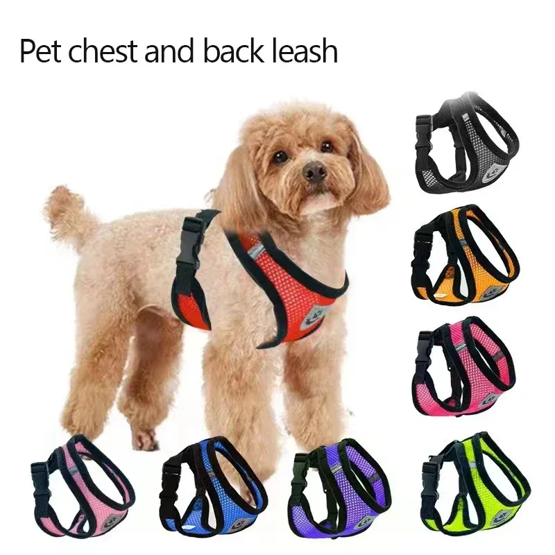 Katze Geschirr Weste Walking Lead Leine Für Welpen Hunde Kragen Polyester Einstellbare Mesh Hundegeschirr Für Kleine Mittelgroße Haustier Zubehör