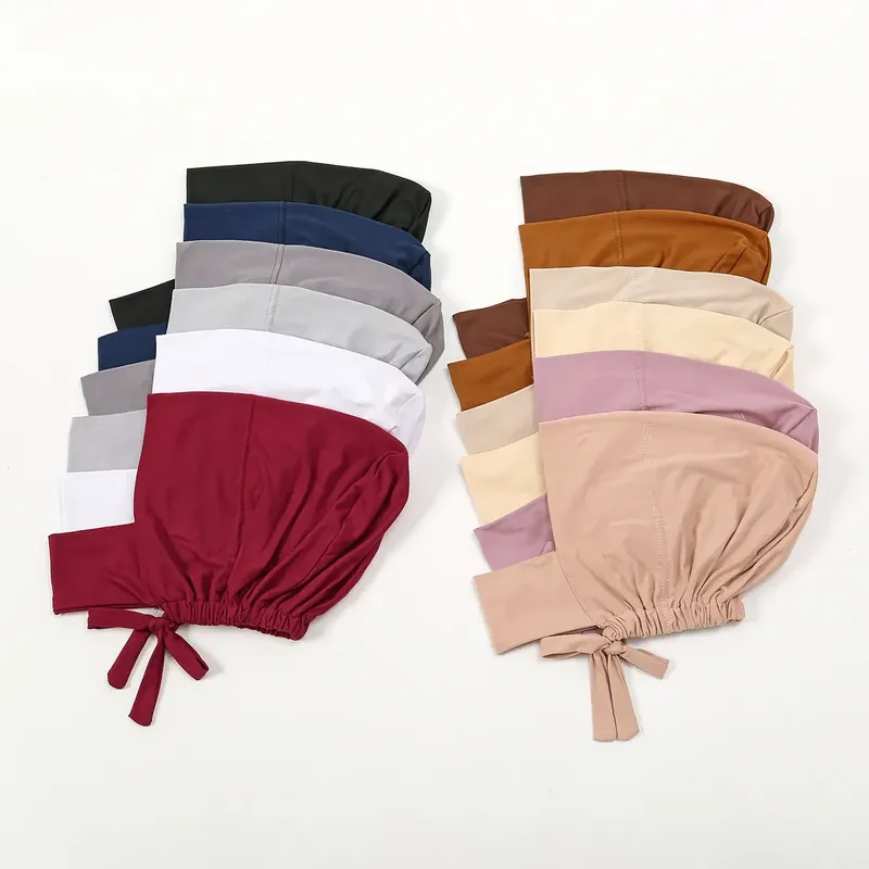 Muslimische Innenkappe Hijab für Frauen, einfarbiger Unterkopftuch-Hijab, Unterkappe, Schal, Turban, islamische muslimische Hijabs, sofort tragbarer Kopfbedeckung.