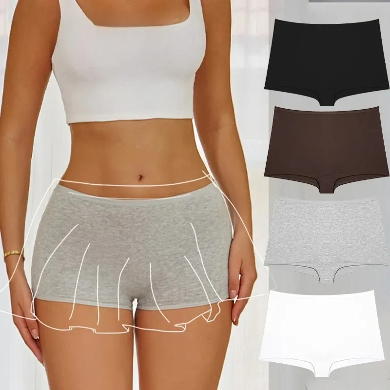 Frauen Nahtlose Mide Rise Höschen Baumwolle Unterwäsche frauen Boxer Hosen Mode Nahtlose Safty Hosen Weibliche Atmungsaktive Dessous