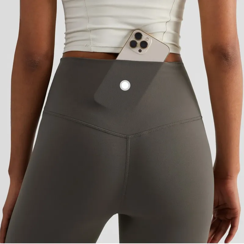 Einfarbig Zurück Taille Tasche Hohe Taille Yoga Legging Frauen Sport Geerntete Hosen Butter Athletisch Gym Umfassende Ausbildung Joggen