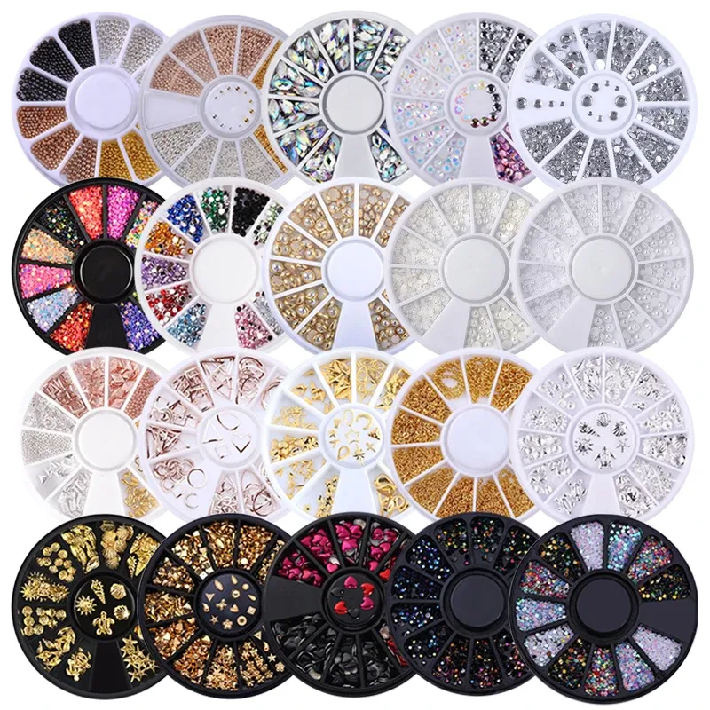 Nagelteile, Nagelkunst, Glitzer, Strass, Kristall, Edelsteine, Schmuck, Perlen, Maniküre, Dekoration, Zubehör, Nagelbedarf für Profis