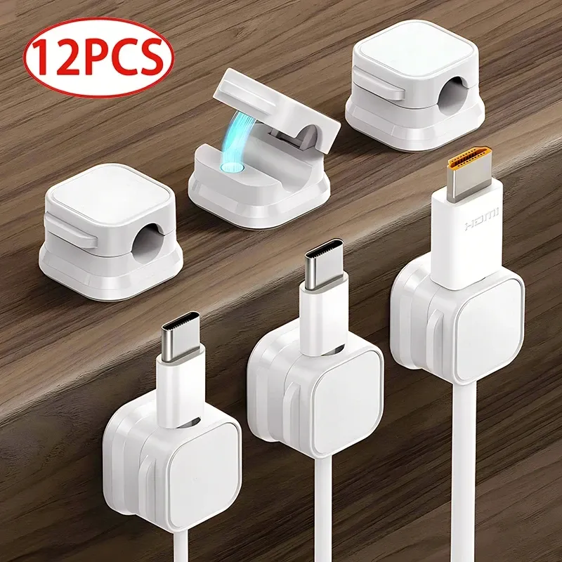 Magnetischer Kabelclip Kabelhalter Selbstklebender Drahthalter Kabelorganisator für Zuhause Büro Unter-Schreibtisch-Management