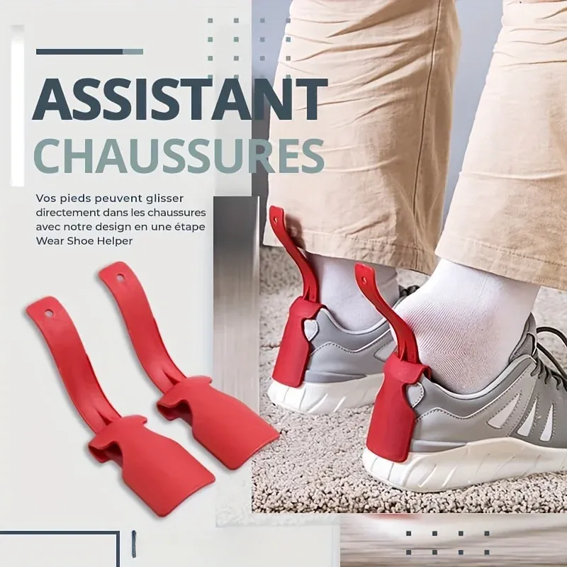 2 Stück Schuhhilfe Lazy Shoes Helper, Schuhlöffel-Schuh, Hebehel aus Kunststoff, passend für alle Schuhe
