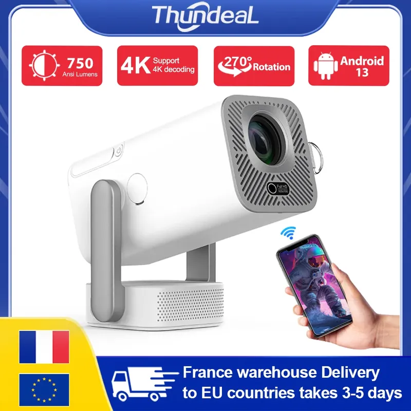 ThundeaL Neuer 2K 4K Android Projektor TD80 Pro 750Ansi WiFi 3D Heimkino TD80Pro Video Beam Mini Tragbarer Projektor PK TD80W