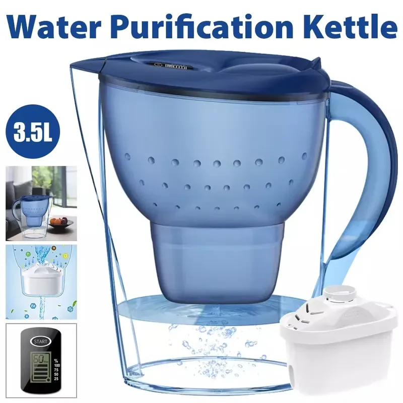 3,5 l tragbarer Wasserfilterkessel für den Haushalt mit Filterelement, Aktivkohlefiltertank, Küchenwasserkocher