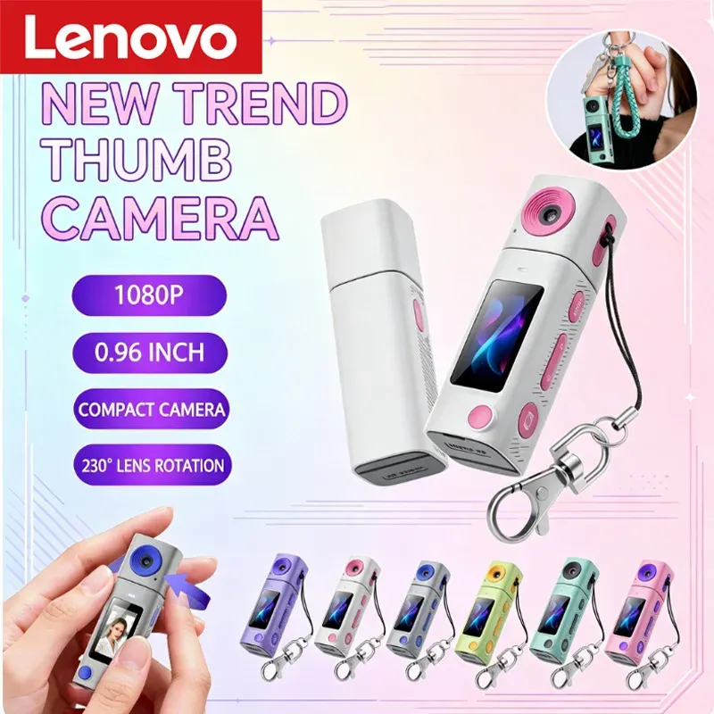 Lenovo G10 HD Mini Daumenkamera 230 °   Drehbare Linse für Outdoor-Sportarten Digitale Video- und Fotoaufnahme 1080P Macaron-Farbschema