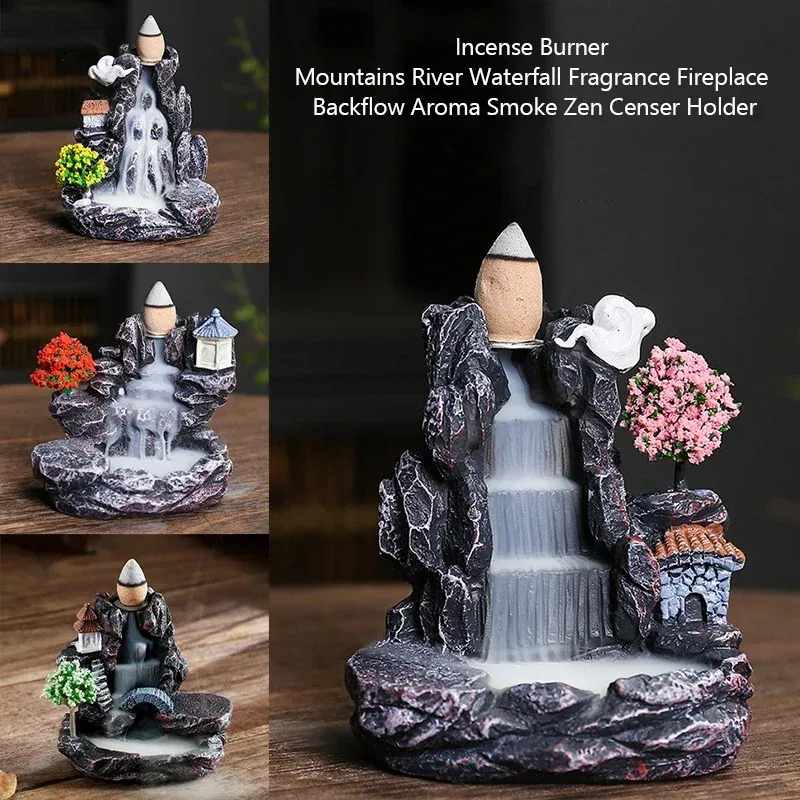 Räucherstäbchenhalter mit Rückfluss-Effekt Wasserfall-Räuchergefäß Wohndekor Aromatherapie-Ornament Räucherkegel mit Rückfluss-Effekt