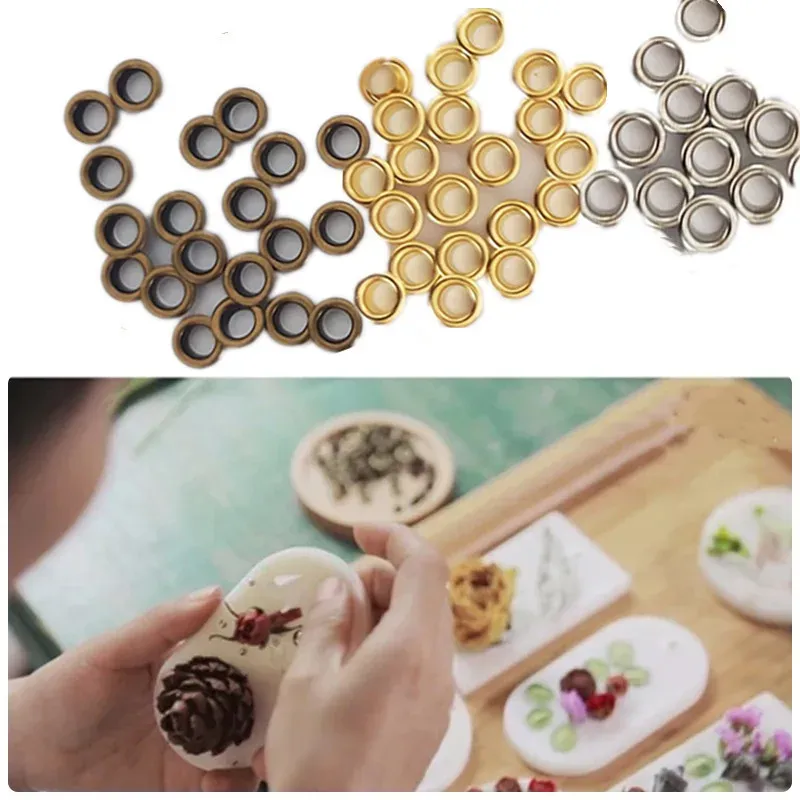 Kerzenwachs-Ösen-Set 5mm/0,2 Zoll Langlebige Metall-Kerzenösen DIY Duftkerzen-Tabletten Herstellungswerkzeug Zubehör