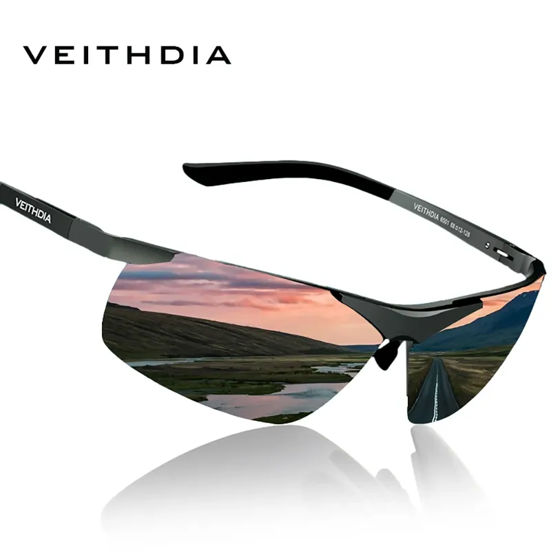 VEITHDIA Sonnenbrille für Herren, Markendesigner, Radfahren, Sport, polarisierte UV400-Linse, Outdoor-Sonnenbrille, Fahrbrille für Herren, 6501