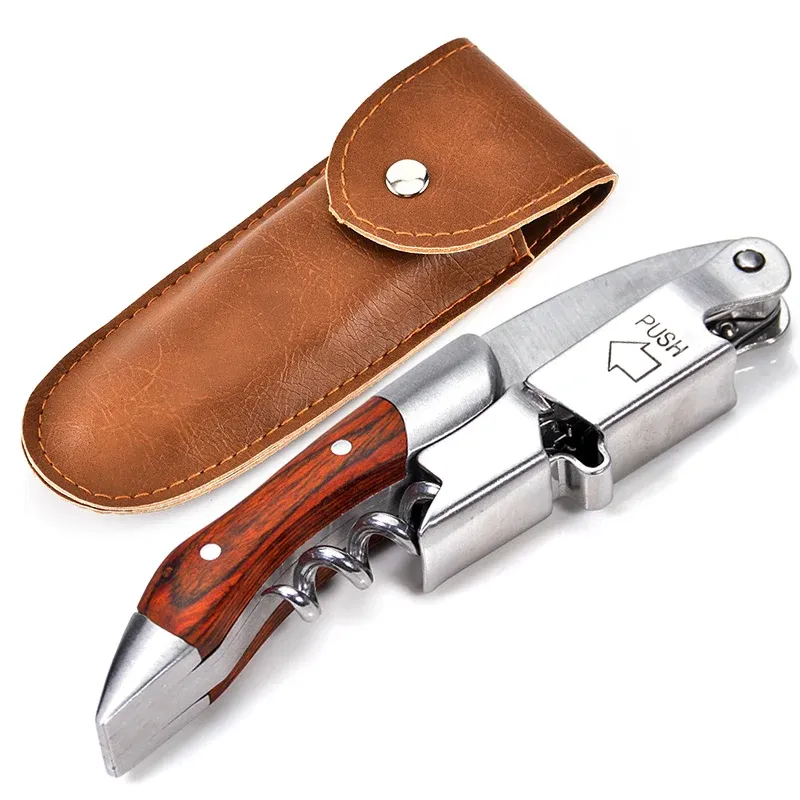 Wein Opener, Professionelle Kellner Korkenzieher, PU Tasche, Flasche Opener und Folie Cutter Geschenk für Wein Liebhaber