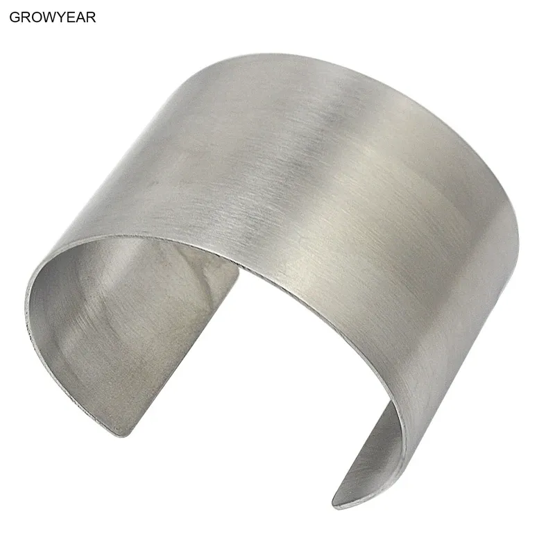 Einfache klassische Armstulpen für Damen, Edelstahl-Armreif, mattsilberfarben, Schmuck-Statement-Armreifen, 1-teilig, kostenloser Versand