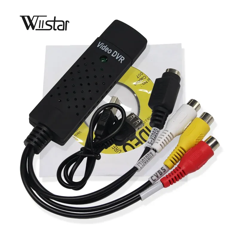 USB-Videoaufnahmekarte Easy Cap VHS VCR Mini DV Hi8 DVD-zu-Digital-Konverter RCA/S-Video zu USB 2.0 Audio Video Record Capture