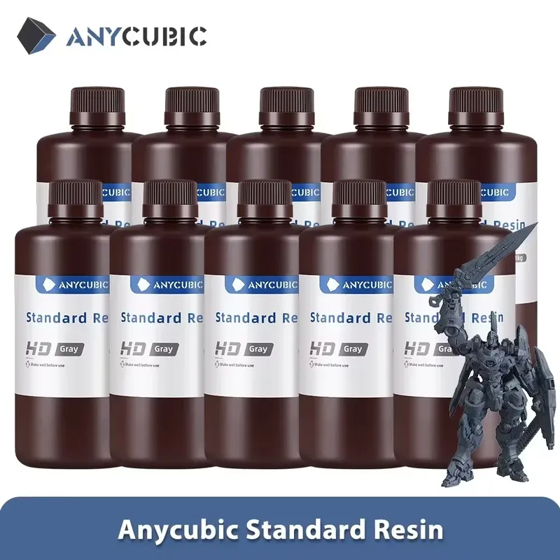 ANYCUBIC 1 kg/10 kg flüssiges Photopolymer-Standardharz 405 nm UV-Harz für 3D-Drucker LCD-Druckharzmaterial für Photon Mono