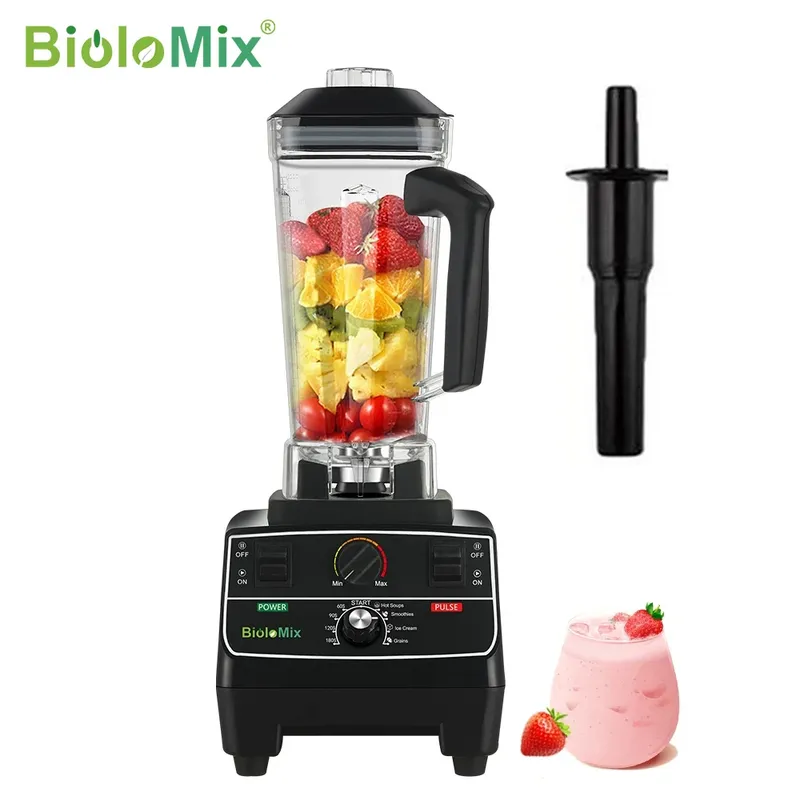 Biolomix bpa kostenlos 2l Glas 2200w profession elle Smart Timer vor programmierte Mixer Mixer Entsafter Küchenmaschine Eis Smoothies Brecher
