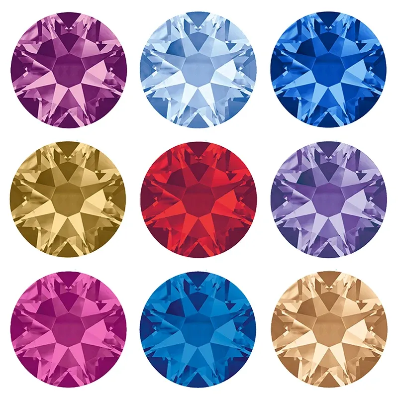 YANRUO 2088 Nicht Hotfix 8 große 8 kleine DIY Strass Kristall Stick auf Nägel flache Rückseite Strasssteine für Nail Art Dekorationen