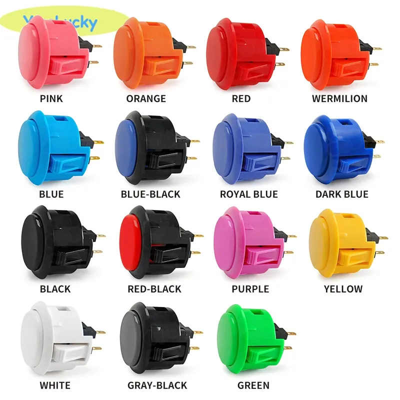 1 stücke Original sanwa taste OBSF 30 obsf24 arcade push button 24mm 30mm schalter Nintendo MAME raspberry pi ersatz tasten