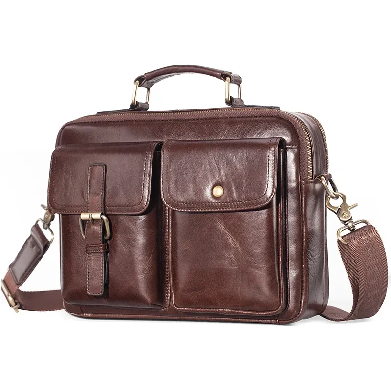 Marke Neue Rindsleder Umhängetasche Männer Echtes Leder Handtasche Männlichen Reise Pad Schulter Tasche für Männer Büro Aktentasche Totes