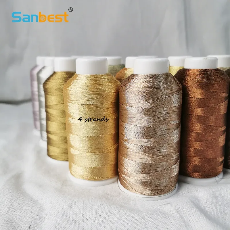 Sanbest 4 Stränge Metallic Weben Gewinde Handgemachte DIY Armband String Stich Occhi Garne Ohrringe Stricken Makramee Themen