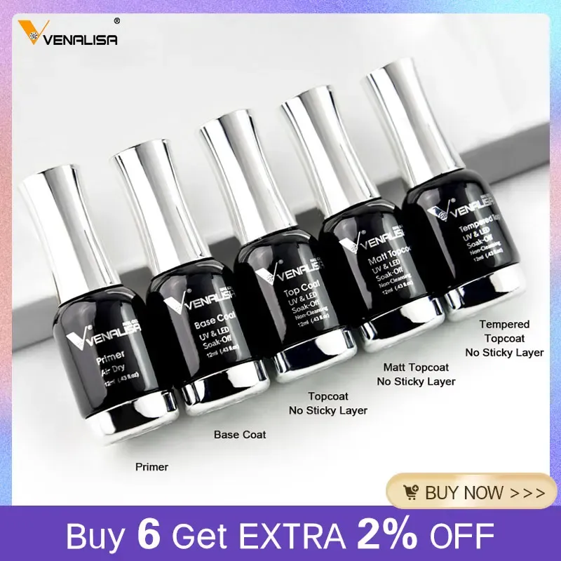 Venalisa TPO FREE Tempered Top Coat Nagellack Gel Platinum Gel Polish Nail Soak Off UV LED Gel Polish Nagellack Lacke