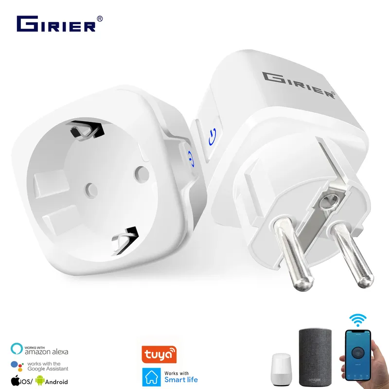 16A EU Smart Wifi Netzstecker mit Power Monitor Smart Home Wifi Wireless Steckdose Funktioniert mit Alexa Google Home Tuya App