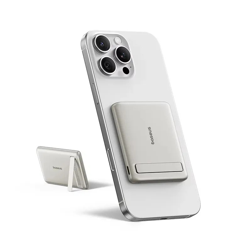 Baseus Qi2 Magnetische Powerbank mit Ständer PD 20W 5000mAh Tragbare Kabellose Schnellladung Powerbank für iPhone Samsung Xiaomi