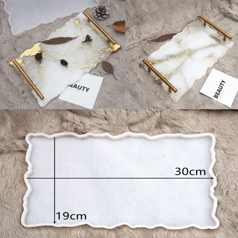Silikonform für Harz, großes rechteckiges Teeteller-Untersetzer, DIY Epoxidharz-Formen für Heimdekoration, Basteln, Kunstbedarf