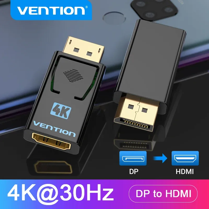 Tions DisplayPort zu HDMI Adapter 4K Männlichen DP auf HDMI Buchse Video Audio Converter für PC Laptop Projektor DisplayPort zu HDMI