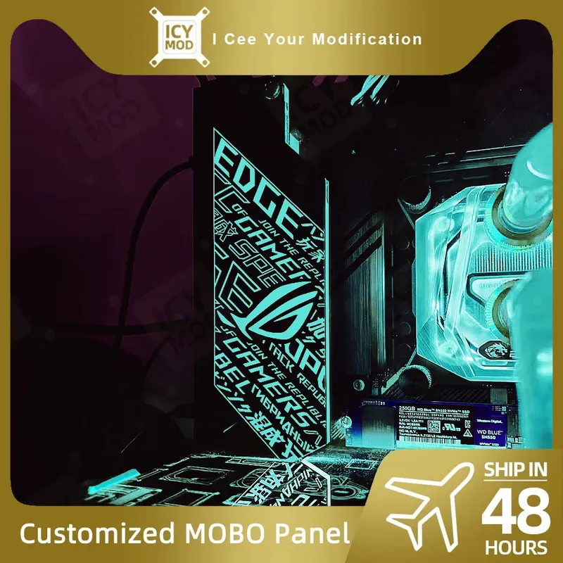 DIY Motherboard IO Dekoration Abdeckung RGB Beleuchtung Panel Chassis MOD ARGB MOBO I/O Anpassen Mainboard Abdeckung AURA SYNC PC Fall