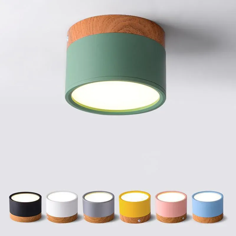 LED-Downlight dimmbar 5W 7W 9W12W15W Nordisches Holz modernes LED-Deckenleuchte-Spotlight zur Oberflächenmontage, Innenbeleuchtung