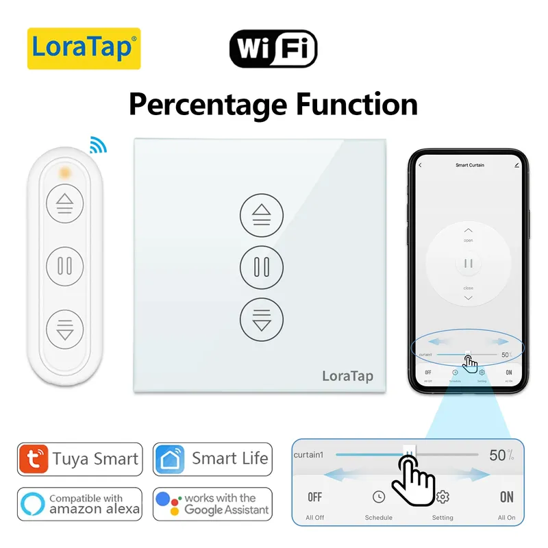 Tuya Smart Life EU WiFi Rollladen-Vorhangschalter für motorisierte Jalousien mit Fernbedienung Google Home Aelxa Echo Smart Home
