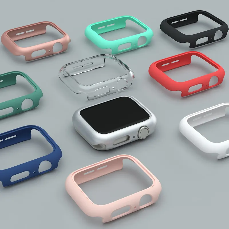 Modische matte Schutzhülle für Apple Watch SE Cover 7 6 5 4 3 PC Bumper 41 mm 44 mm 38 mm 42 mm 45 mm Hartschale für iWatch-Rahmen