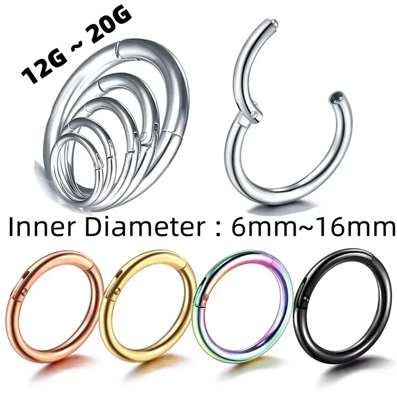 1PC Klapp Segment Nase Hoop Ringe Frauen Chirurgenstahl Nasenringe Septum Clicker Ring Ohr Daith Hoop Ohrring Piercing schmuck
