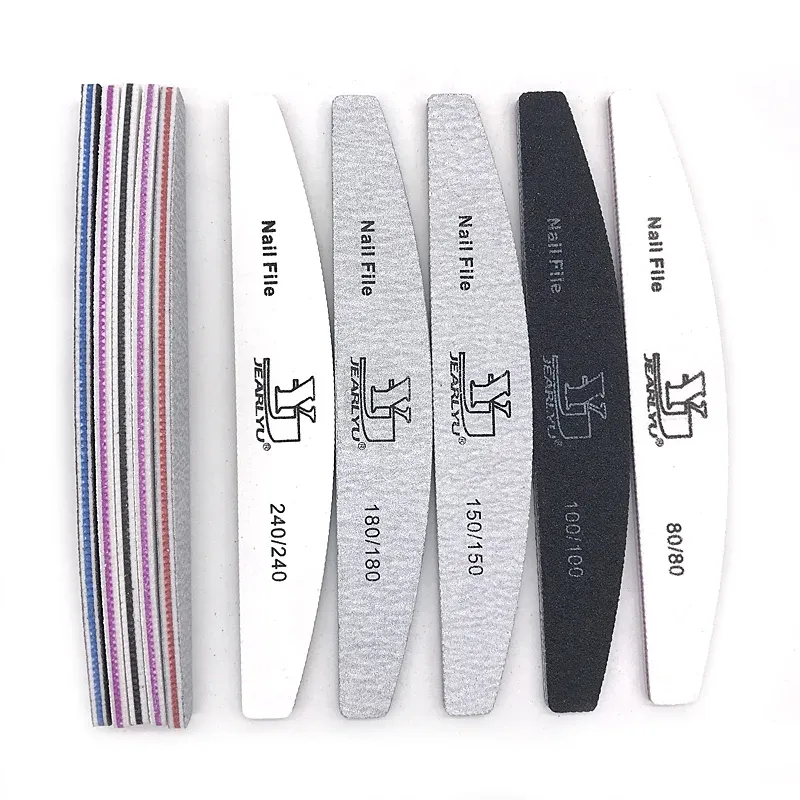 5/25 Teile/los Nagel Datei Mix Farbe 80/100/150/180/240 Grit Professionelle Schleifpapier Häutchen Entferner Puffer Dateien Maniküre Werkzeug Set