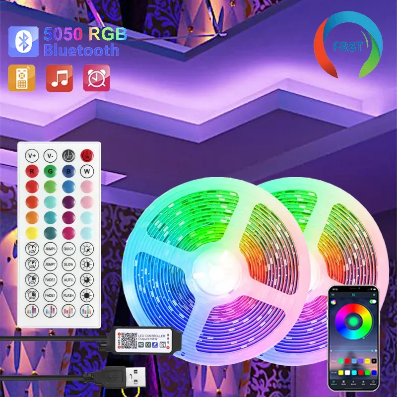 Farbe RGB 5050 LED-Streifen, Bluetooth-Band, Dekor für Zimmer, LED, 10 m, 15 m, 20 m, 30 m, PC-TV-Hintergrundbeleuchtung, Neon-LED-Beleuchtung, Cvoiтоelius Nueva
