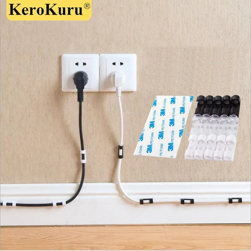 Kabel-Organizer-Clips, Kabelmanagement, Desktop und Workstation, ABS, Kabelmanager, Kabelhalter, USB-Aufladung, Datenleitung, Spulenwickler