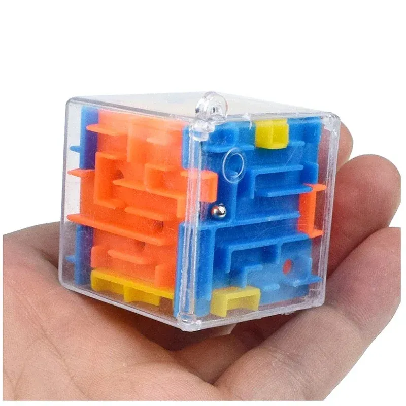 Mini 3D Labyrinth Zauberwürfel Sechsseitige Transparente Puzzle Geschwindigkeit Cube Rolling Ball Würfel Labyrinth Spielzeug Für Kinder Stressabbau Spielzeug