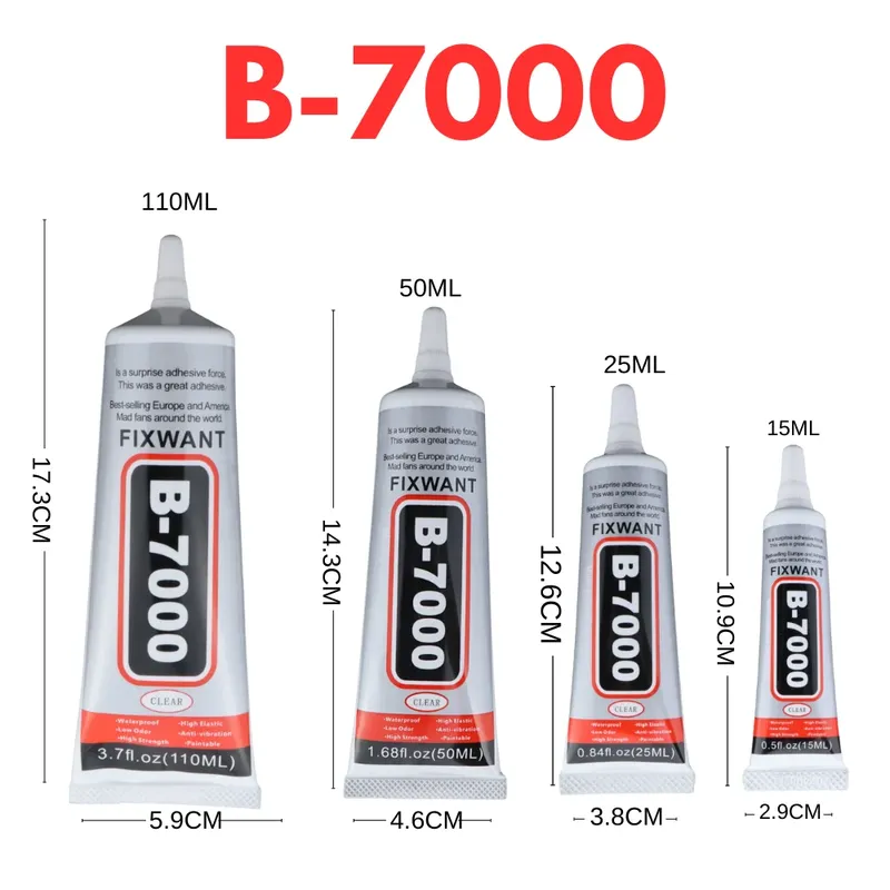 B-7000 15/25/50/110ML Transparent Telefon Bildschirm Reparatur Kleber B7000 Universal Glas Kunststoff DIY Kleber mit Präzision Applikator